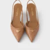 Zapatos de tacón con talón abierto de cuero Zapatos de tacón con talón abierto de cuero