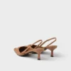 Zapatos de tacón con talón abierto de cuero Zapatos de tacón con talón abierto de cuero
