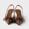 Zapatos de tacón con talón abierto de cuero Zapatos de tacón con talón abierto de cuero