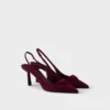 Zapatos de tacón con talón abierto de gamuza Zapatos de tacón con talón abierto de gamuza