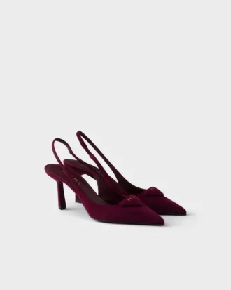 Zapatos de tacón con talón abierto de gamuza
