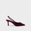 Zapatos de tacón con talón abierto de gamuza Zapatos de tacón con talón abierto de gamuza