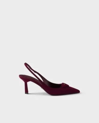 Zapatos de tacón con talón abierto de gamuza