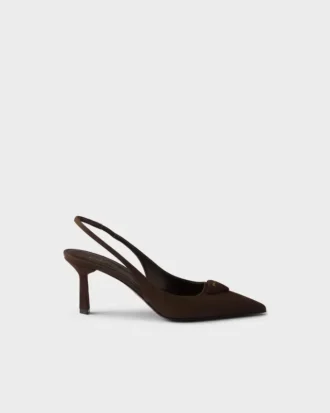 Zapatos de tacón con talón abierto de gamuza