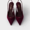 Zapatos de tacón con talón abierto de gamuza Zapatos de tacón con talón abierto de gamuza