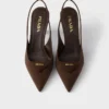 Zapatos de tacón con talón abierto de gamuza Zapatos de tacón con talón abierto de gamuza