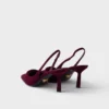 Zapatos de tacón con talón abierto de gamuza Zapatos de tacón con talón abierto de gamuza