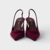 Zapatos de tacón con talón abierto de gamuza Zapatos de tacón con talón abierto de gamuza