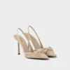 Zapatos de tacón con talón abierto de malla Zapatos de tacón con talón abierto de malla