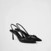 Zapatos de tacón con talón abierto de malla Zapatos de tacón con talón abierto de malla