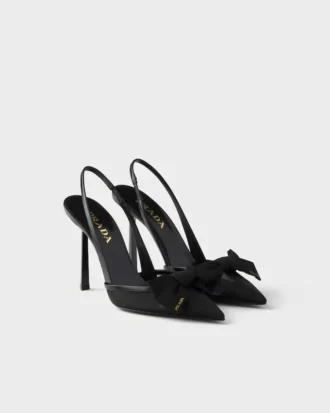 Zapatos de tacón con talón abierto de malla Zapatos de tacón con talón abierto de malla