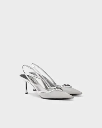 Zapatos de tacón con talón abierto de malla Zapatos de tacón con talón abierto de malla