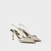 Zapatos de tacón con talón abierto de malla Zapatos de tacón con talón abierto de malla