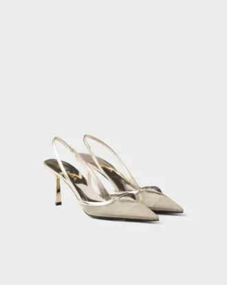 Zapatos de tacón con talón abierto de malla