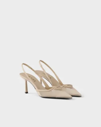 Zapatos de tacón con talón abierto de malla