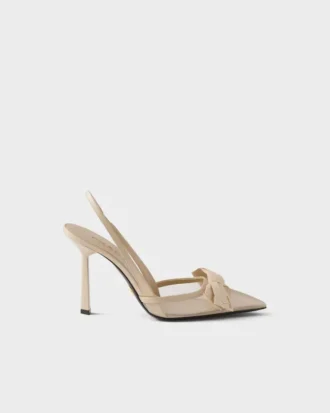 Zapatos de tacón con talón abierto de malla Zapatos de tacón con talón abierto de malla