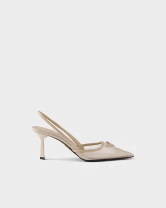 Zapatos de tacón con talón abierto de malla