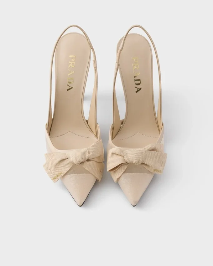 Zapatos de tacón con talón abierto de malla Zapatos de tacón con talón abierto de malla