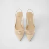 Zapatos de tacón con talón abierto de malla Zapatos de tacón con talón abierto de malla