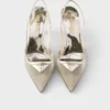 Zapatos de tacón con talón abierto de malla Zapatos de tacón con talón abierto de malla