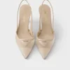 Zapatos de tacón con talón abierto de malla Zapatos de tacón con talón abierto de malla