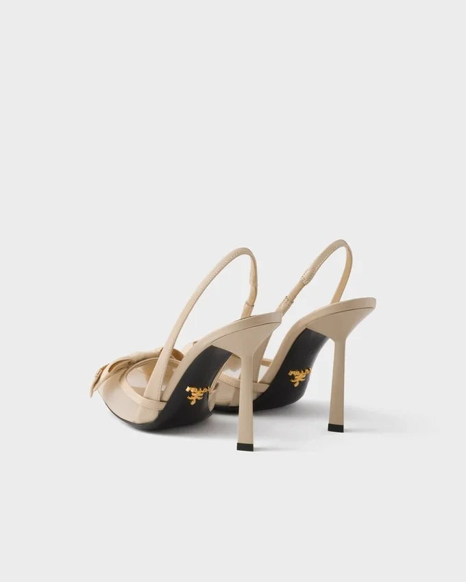Zapatos de tacón con talón abierto de malla Zapatos de tacón con talón abierto de malla