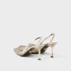 Zapatos de tacón con talón abierto de malla Zapatos de tacón con talón abierto de malla