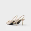 Zapatos de tacón con talón abierto de malla Zapatos de tacón con talón abierto de malla
