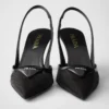 Zapatos de tacón con talón abierto de malla Zapatos de tacón con talón abierto de malla