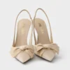 Zapatos de tacón con talón abierto de malla Zapatos de tacón con talón abierto de malla