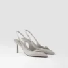 Zapatos de tacón con talón abierto de piel cepillada Zapatos de tacón con talón abierto de piel cepillada