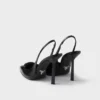 Zapatos de tacón con talón abierto de piel cepillada Zapatos de tacón con talón abierto de piel cepillada