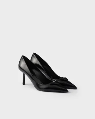Zapatos de tacón de cuero cepillado