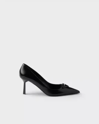 Zapatos de tacón de cuero cepillado