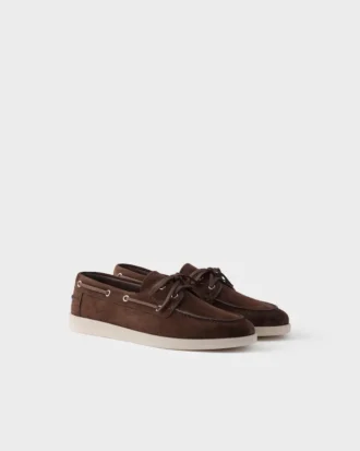 Zapatos náuticos de gamuza con cordones