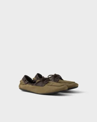 Zapatos náuticos Shuffle de lona y cuero envejecidos