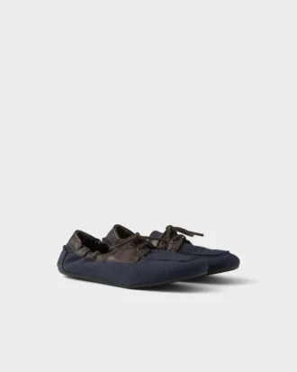 Zapatos náuticos Shuffle de lona y cuero envejecidos