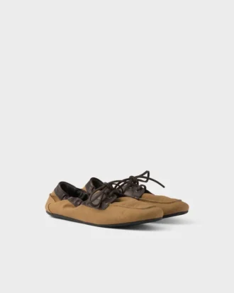 Zapatos náuticos Shuffle de lona y cuero envejecidos