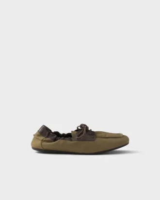 Zapatos náuticos Shuffle de lona y cuero envejecidos