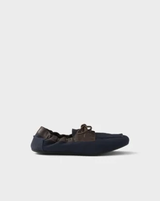 Zapatos náuticos Shuffle de lona y cuero envejecidos