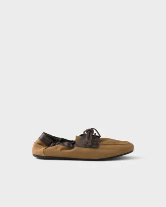 Zapatos náuticos Shuffle de lona y cuero envejecidos