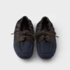 Zapatos náuticos Shuffle de lona y cuero envejecidos