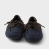 Zapatos náuticos Shuffle de lona y cuero envejecidos